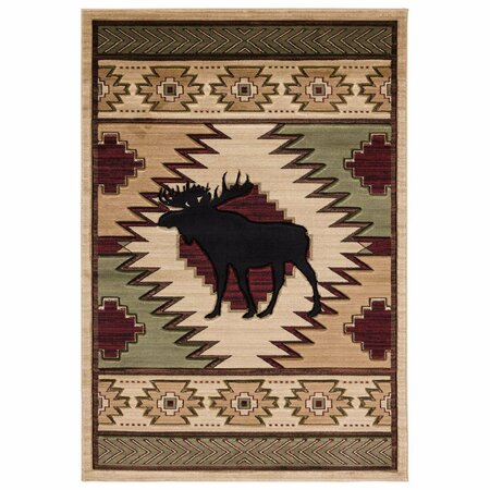 UNITED WEAVERS OF AMERICA Cottage Elka Beige Area Rectangle Rug, 7 ft. 10 in. x 10 ft. 6 in. 2055 40626 912